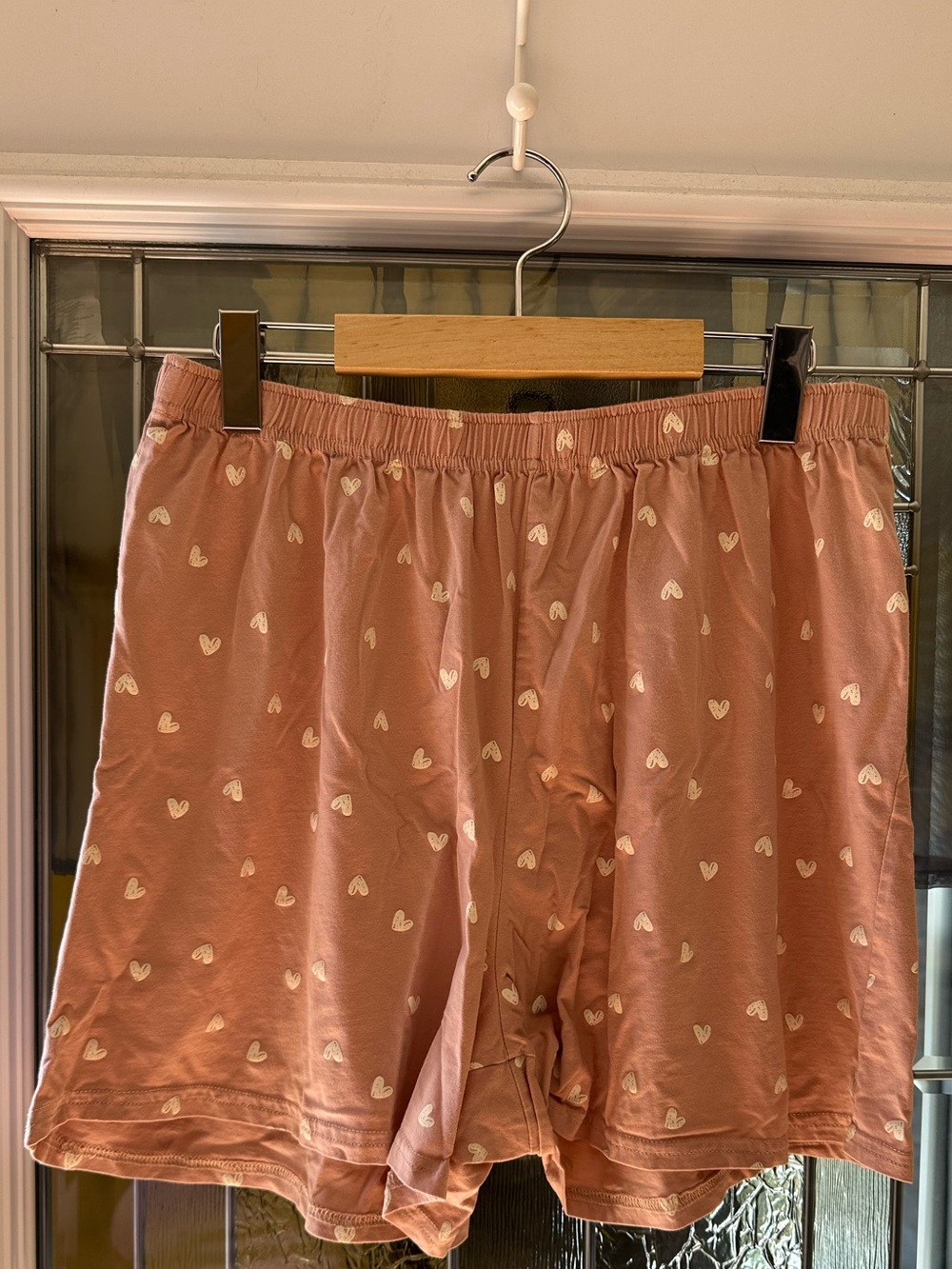 Arie lounge Dusty Pink Heart-Print Lounge Shorts